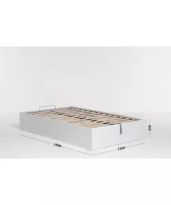 LETTO PIAZZA E MEZZA CONTENITORE "BED BOX" BIANCO 120X190 CM